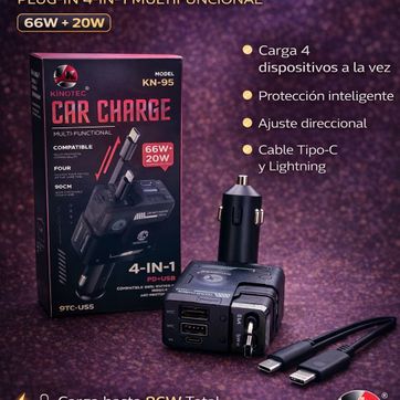 Cargador para Carro 4en1 - KN-95 - imagen 1