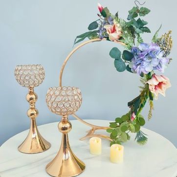 Aro base para flores en metal dorado - imagen 2