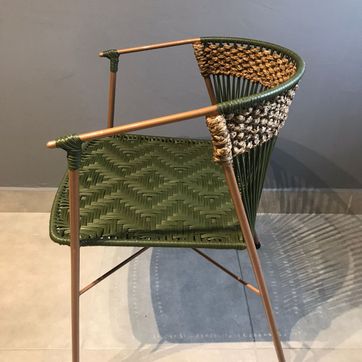 SILLA ÁGATA CON TEJIDO NATURAL - imagen 1