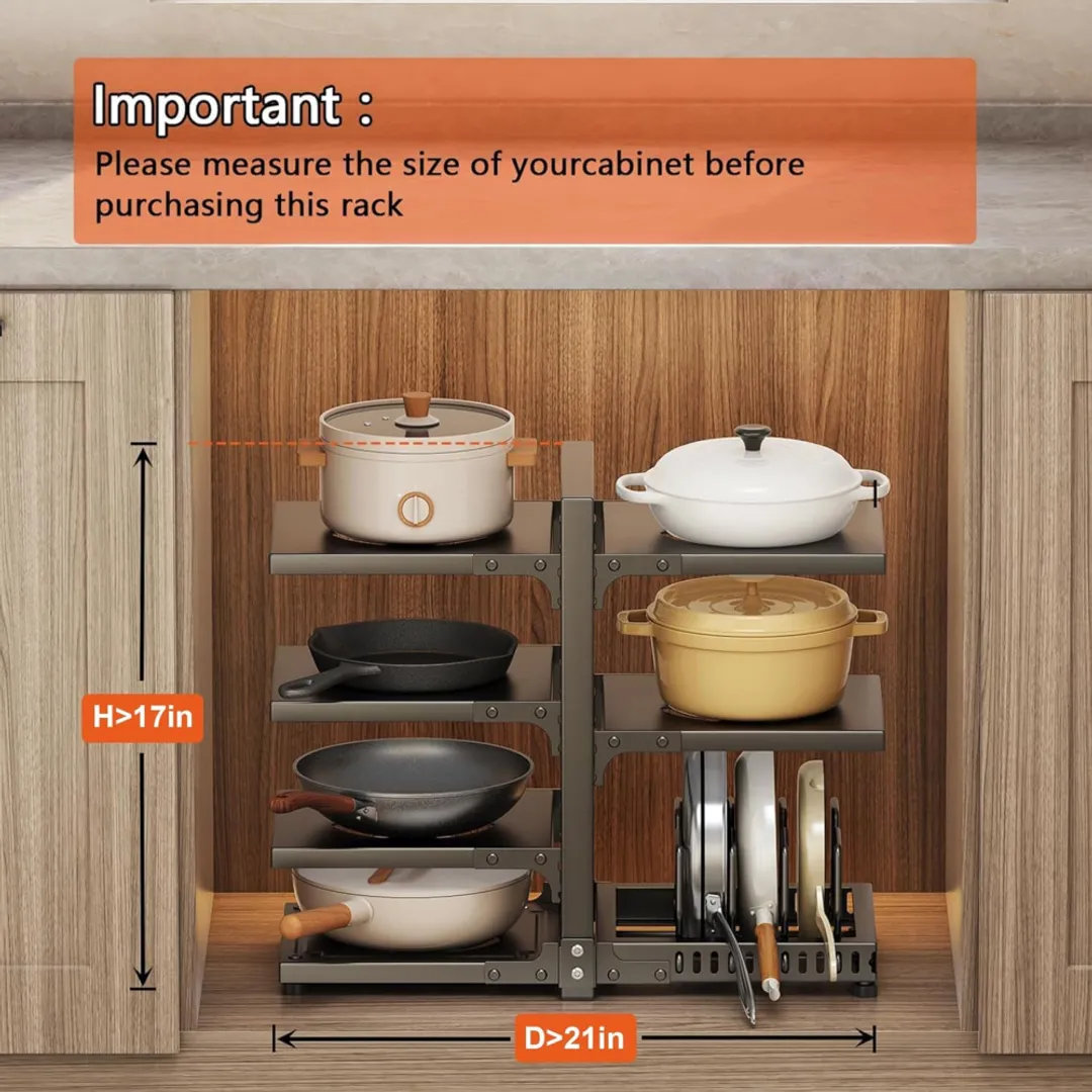 ESTANTE ORGANIZADOR OLLAS Y TAPAS METALICO GRANDE