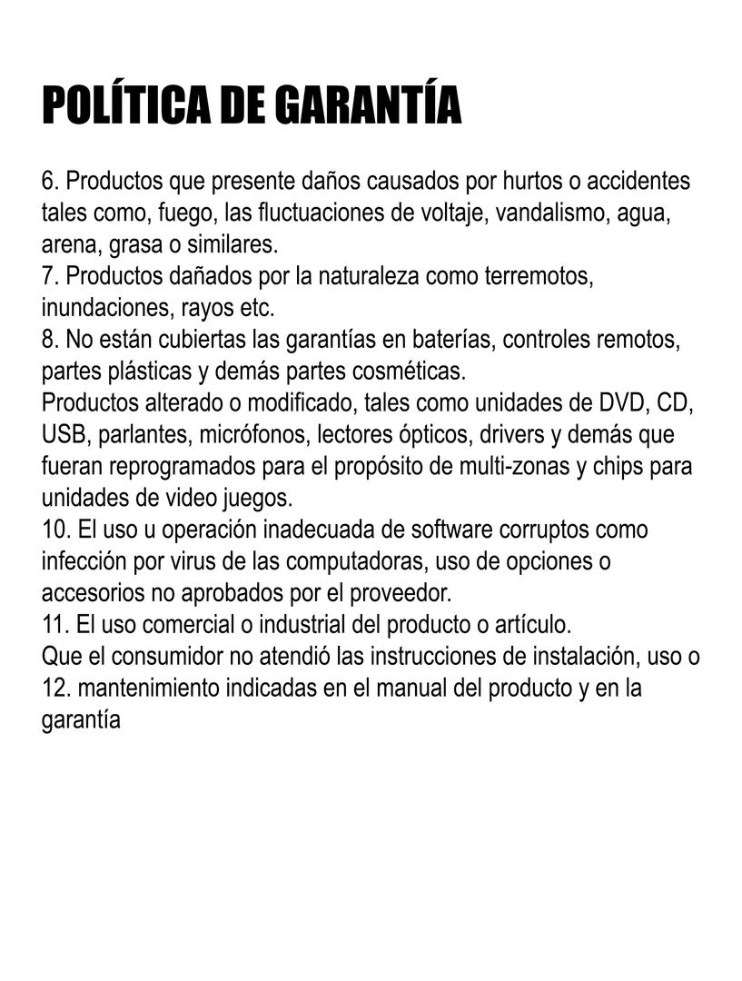 POLITICA DE GARANTIA