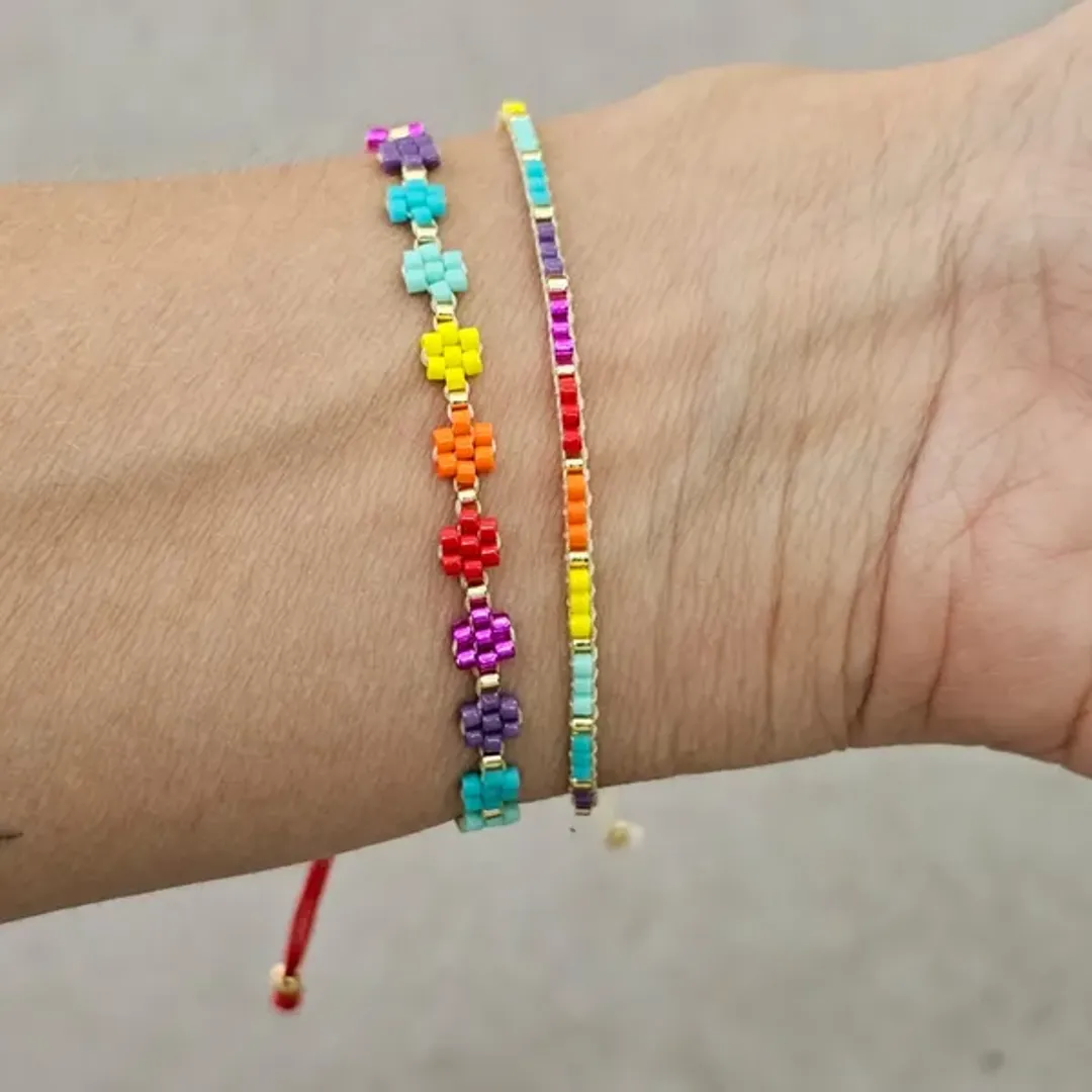 Pulsera Duo Flor Mini Miyuki