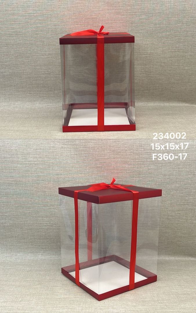CAJA ACETATO  ROJO 15X15
