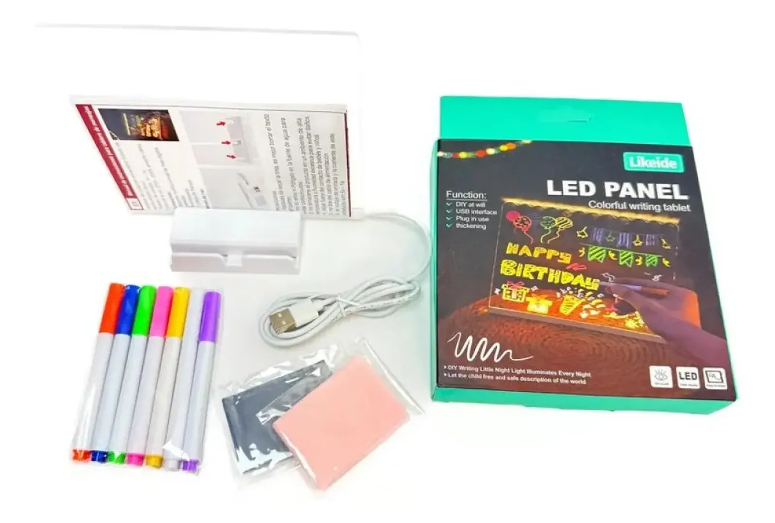 TABLETA MAGICA LUMINOSA ACRILICA CON MARCADORES LIKEIDE