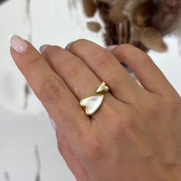 Imagen del producto Anillo corazón doble 