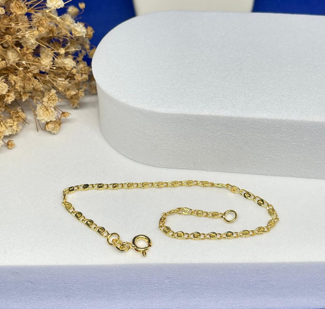 Pulsera caracol 2mm de 18cm tallada
