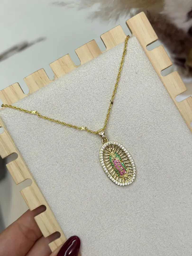 Cadena virgen de Guadalupe Esmeralda 