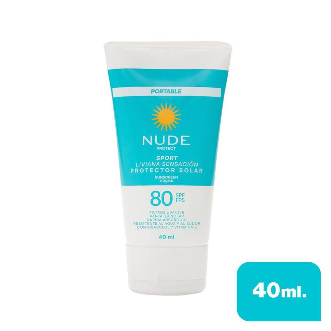TUBO PROTECTOR SOLAR NUDE SPORT 80 SPF X 40 ML