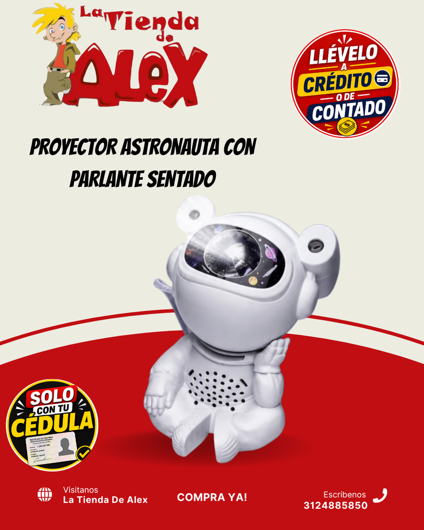 PROYECTOR ASTRONAUTA CON PARLANTE SENTADO