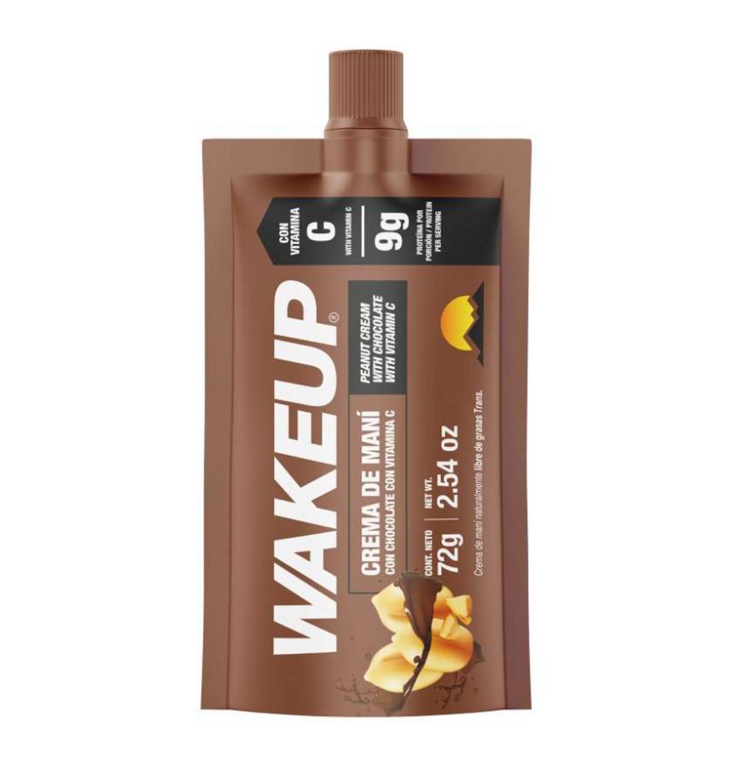 MANTEQUILLA DE MANI CHOCOLATE WAKEUP X 72GR