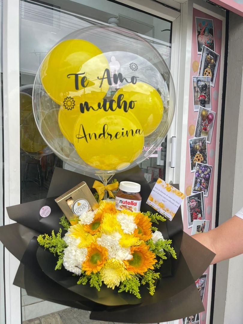 Ramo girasoles, chocolate y nutella