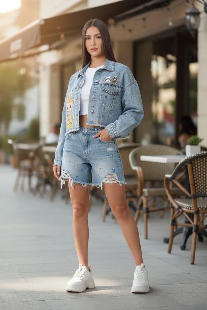 CHAQUETA DENIM LABUBU 