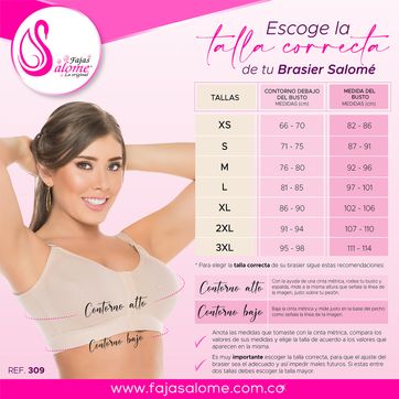 BRASIER 309 TIRAS REMOVIBLES POSTQUIRÚRGICO O DE DESCANSO Salome  - imagen 3