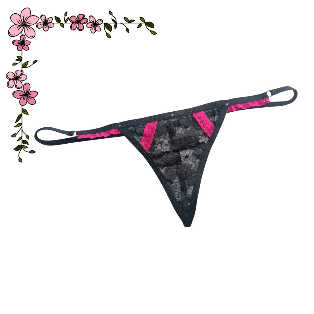 Tanga hilo encaje combinado 