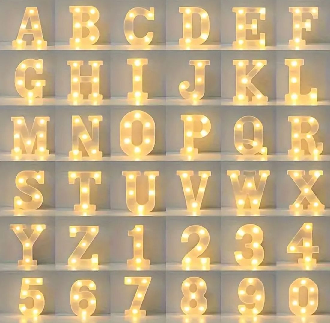 Letras y Números de luz 