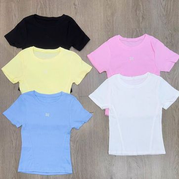 Imagen del producto Blusa Cuello Redondo Manga Corta Aplique