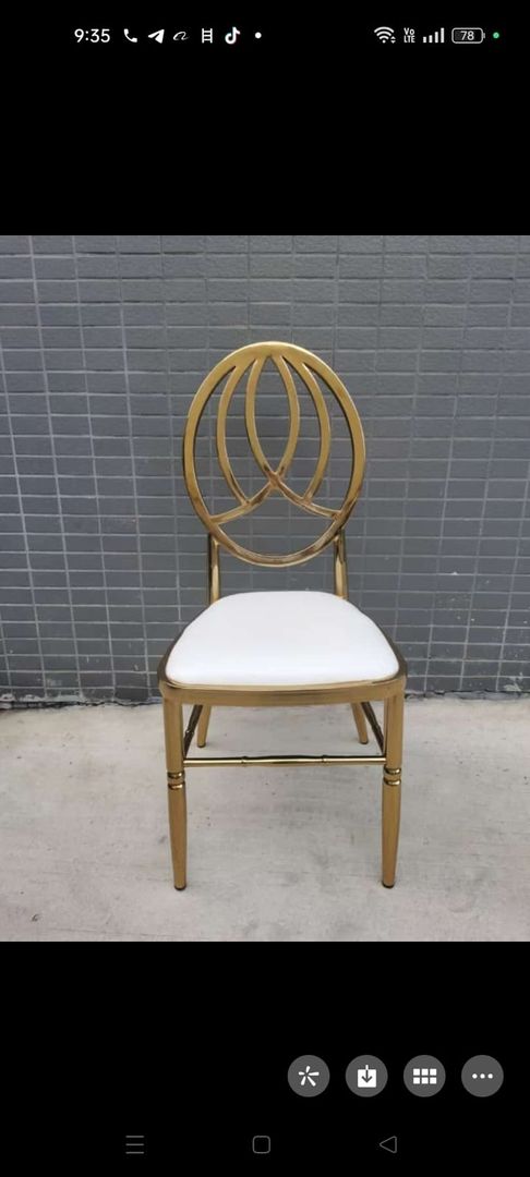 SILLA METALICA - CROMO DORADA