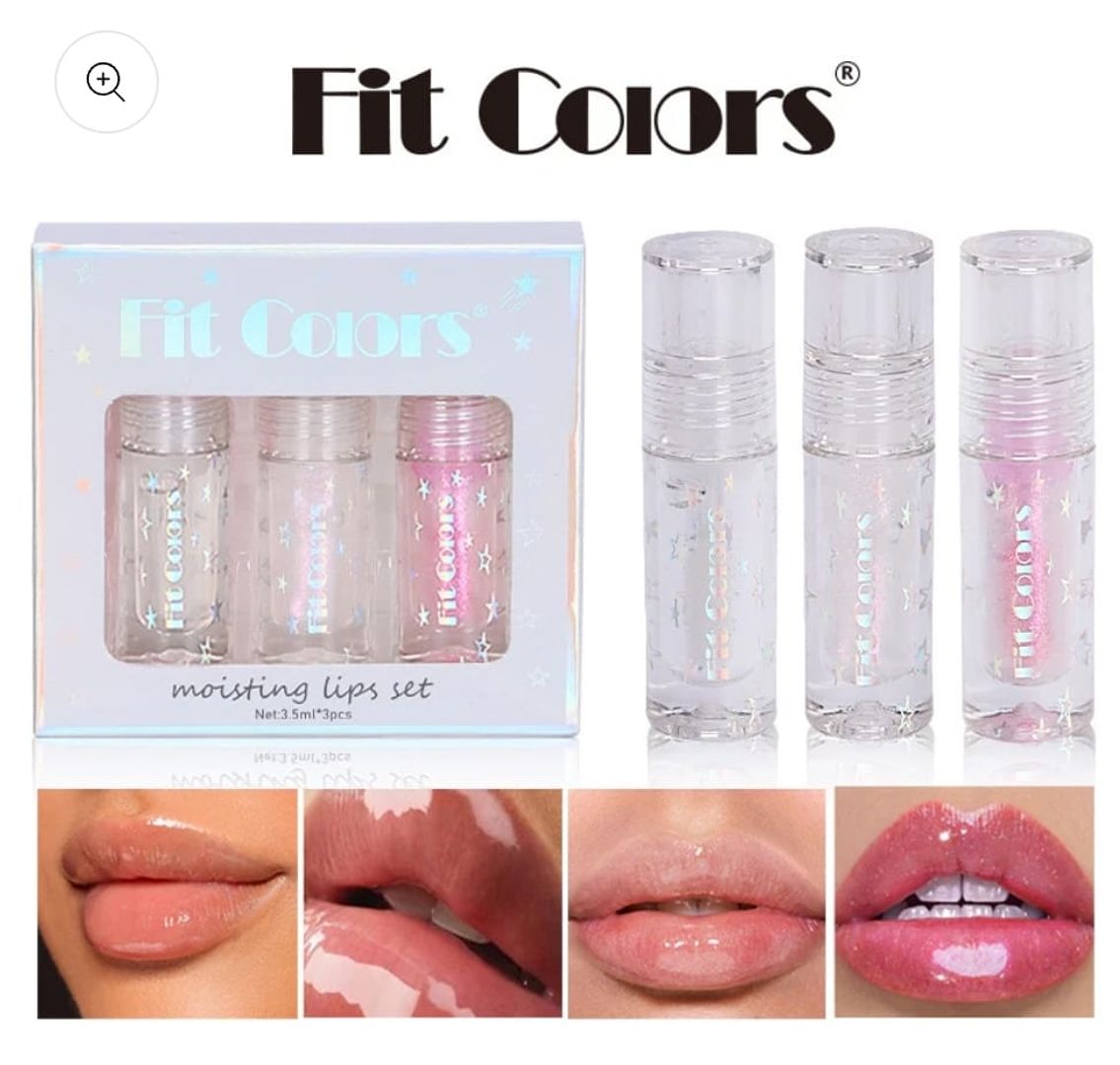 53- TRIO DE BRILLOS PARA LABIOS FIT COLORS 