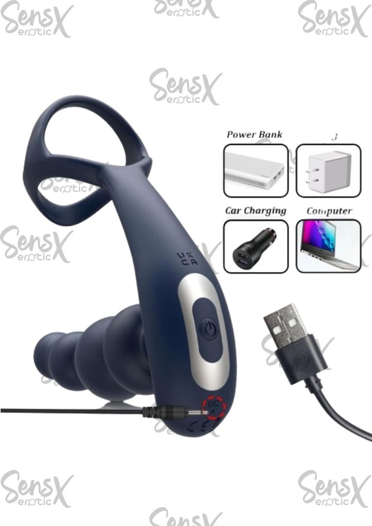 Vibrador Control Remoto Vibrador de próstata 360 ° Rotar Juguete Vibrador Anillo Enchufes Masturbador Anal Butt Sexo Plug Usable