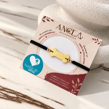 Imagen del producto Pulsera huella negra tejido 