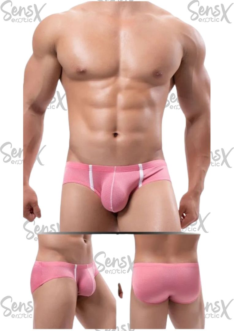 Ropa interior Sexy Gay para hombre, Calzoncillos de nailon transpirable, con bolsa convexa en U