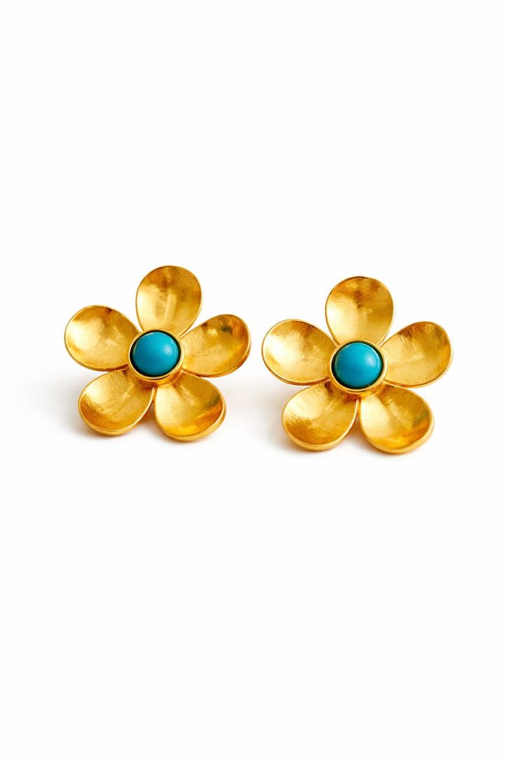 ARETES BLUE FLORAL