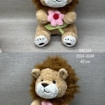 Imagen del producto LEON CON FLOR ROSA DE 40 CM 