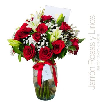 Imagen del producto JARRON DE ROSAS Y LIRIOS