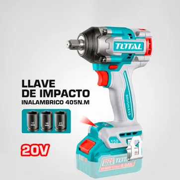 Imagen del producto LLAVE DE IMPACTO INALAMBRICO 20V 405NM 
