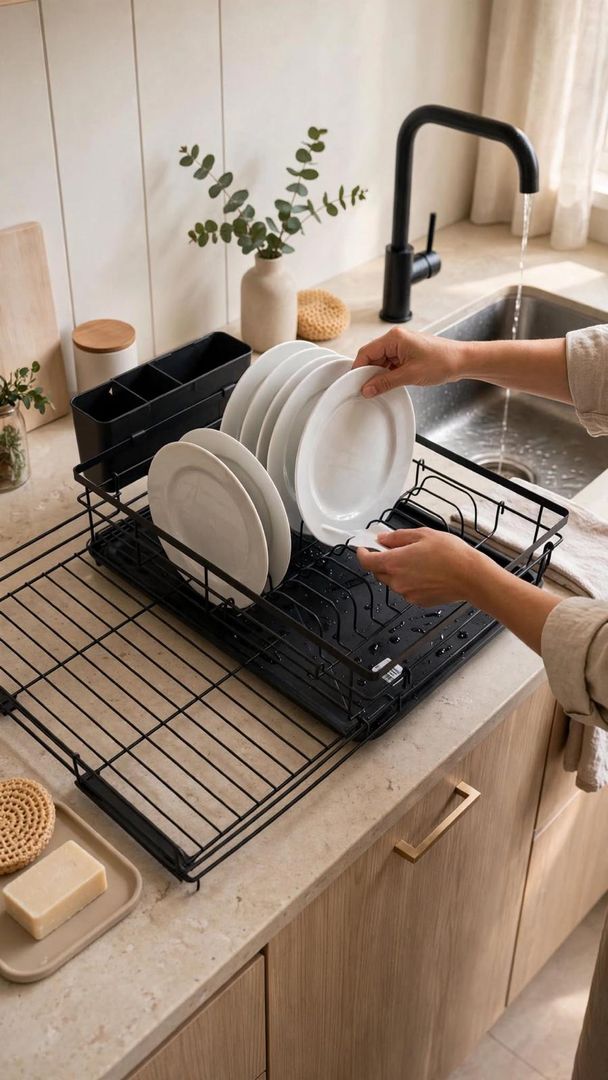 Escurridor de platos plegable