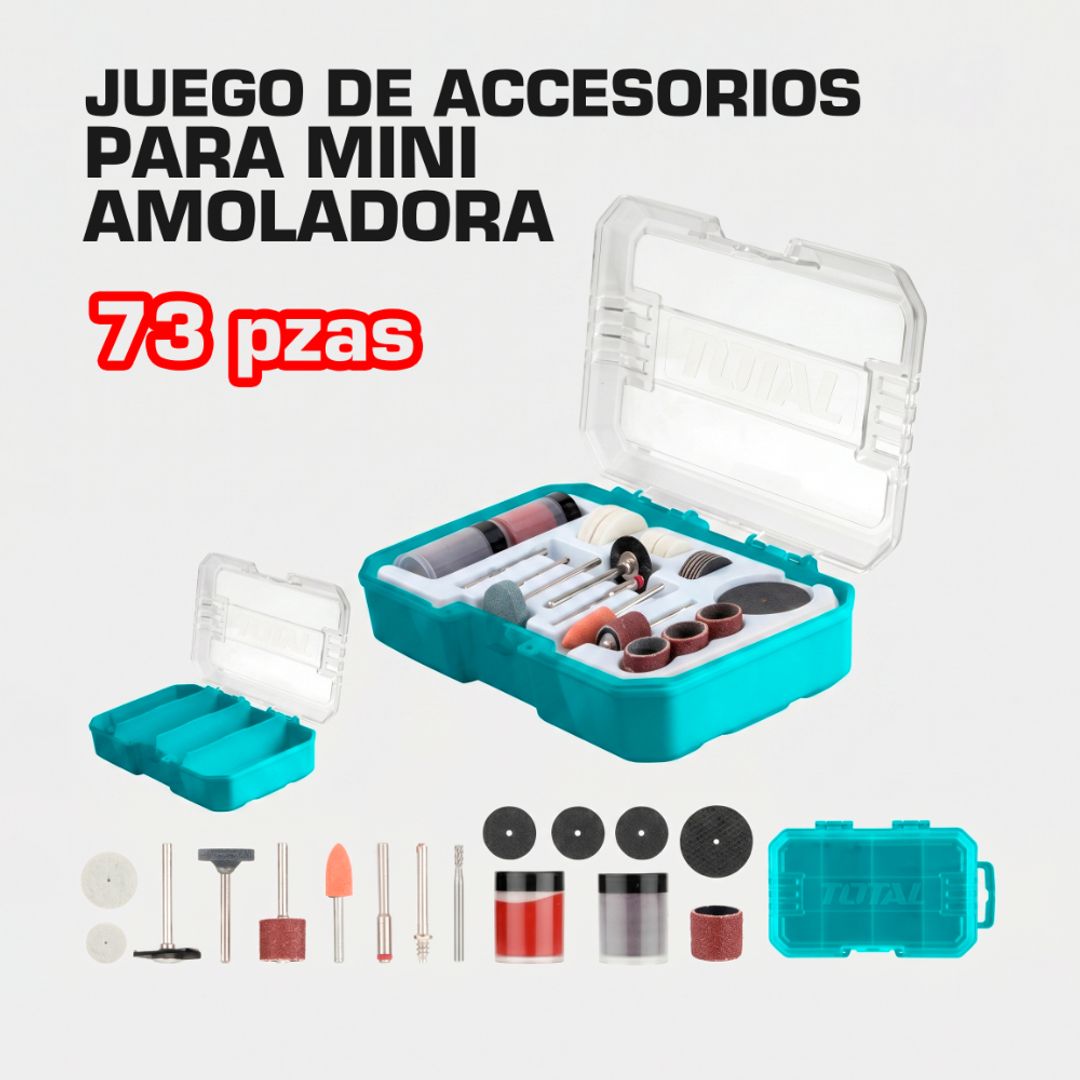 JUEGO DE ACCESORIOS PARA MINI AMOLADORA 73 PZAS
