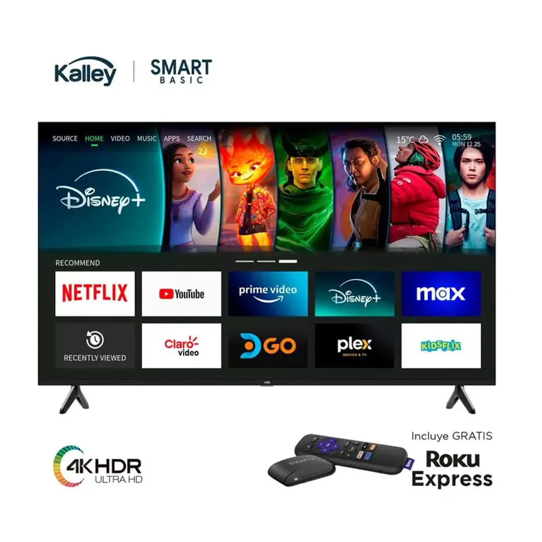 LED KALLEY 55 SMART BASICO 4K CONTROL VOZ + ROKU