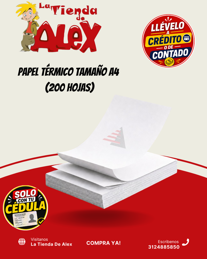 PAPEL TÉRMICO TAMAÑO A4 (200 HOJAS)