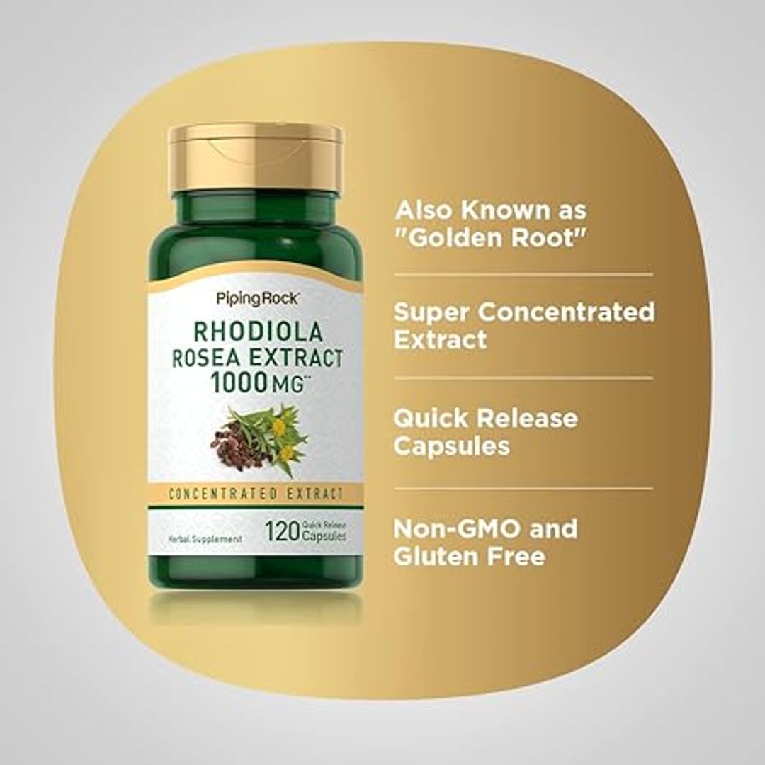 Rhodiola Rosea  1000mg 120 Cáp Piping Rock 