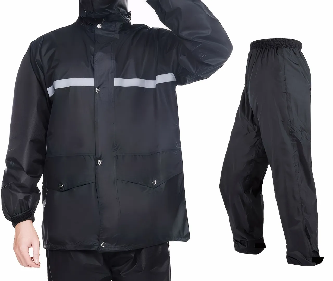 IMPERMEABLE NEGRO FUNDA CALIDAD REFLECTOR TALLA XL