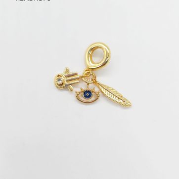 Imagen del producto Dije multi charms ojo turco rodinado