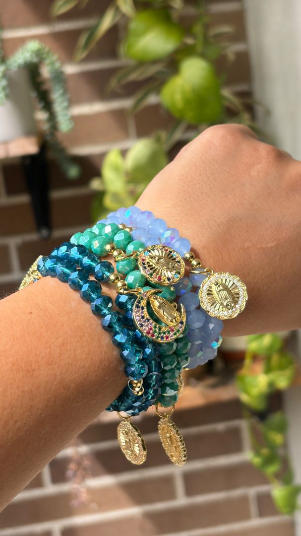 Denario pulsera azul claro