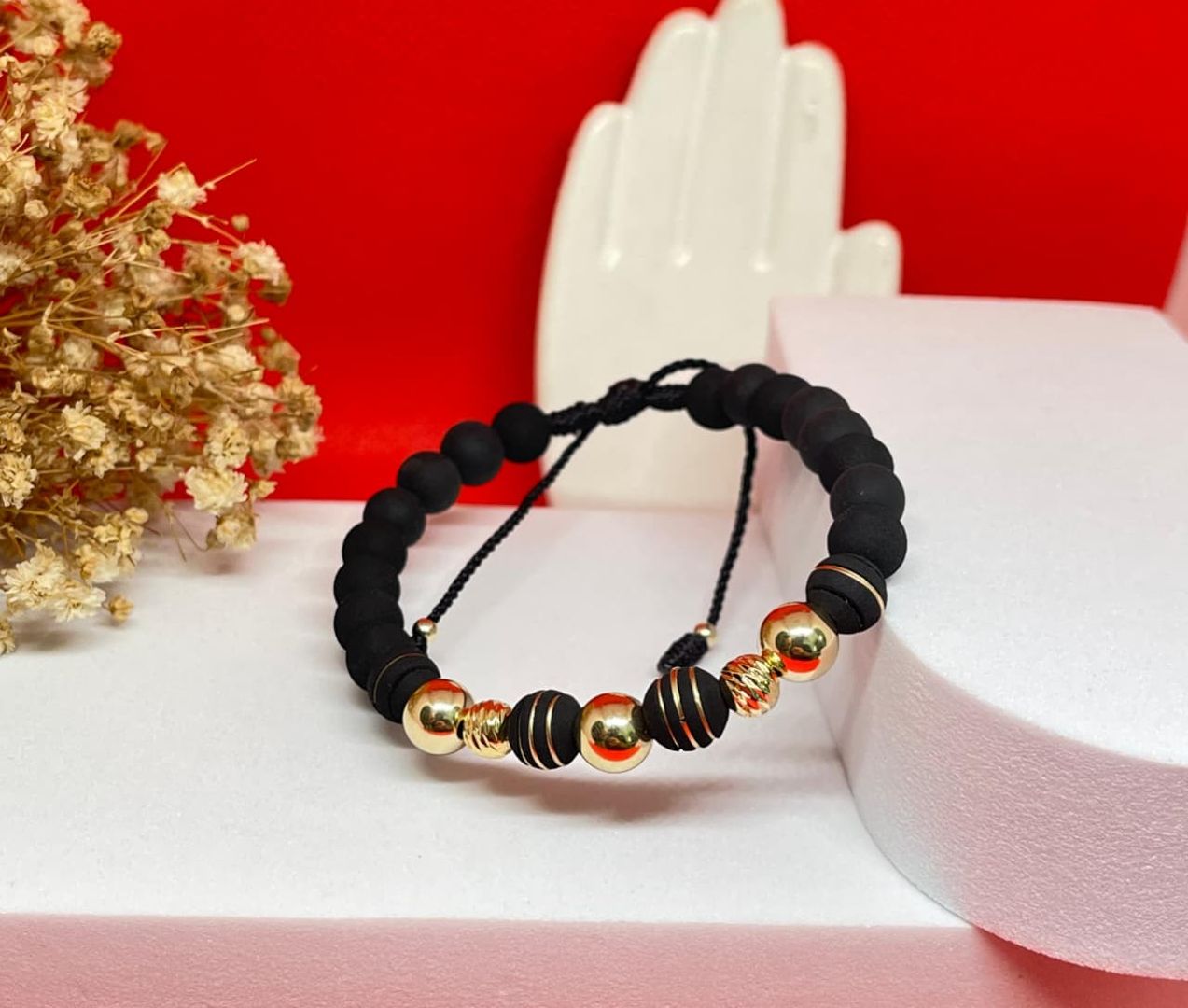 Pulsera balin 8mm liso y balin italy 6mm, neopreno 8mm