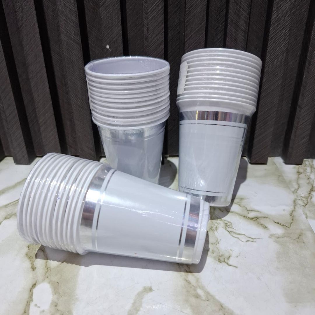 VASO X12 UND PLATA/BLANCO DE LUJO