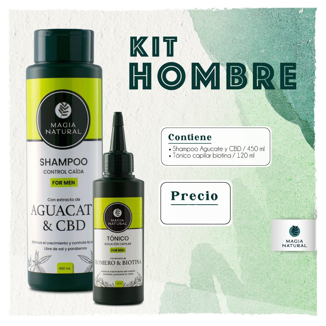 Kit para Hombres anticaída y crecimiento de magia natural 