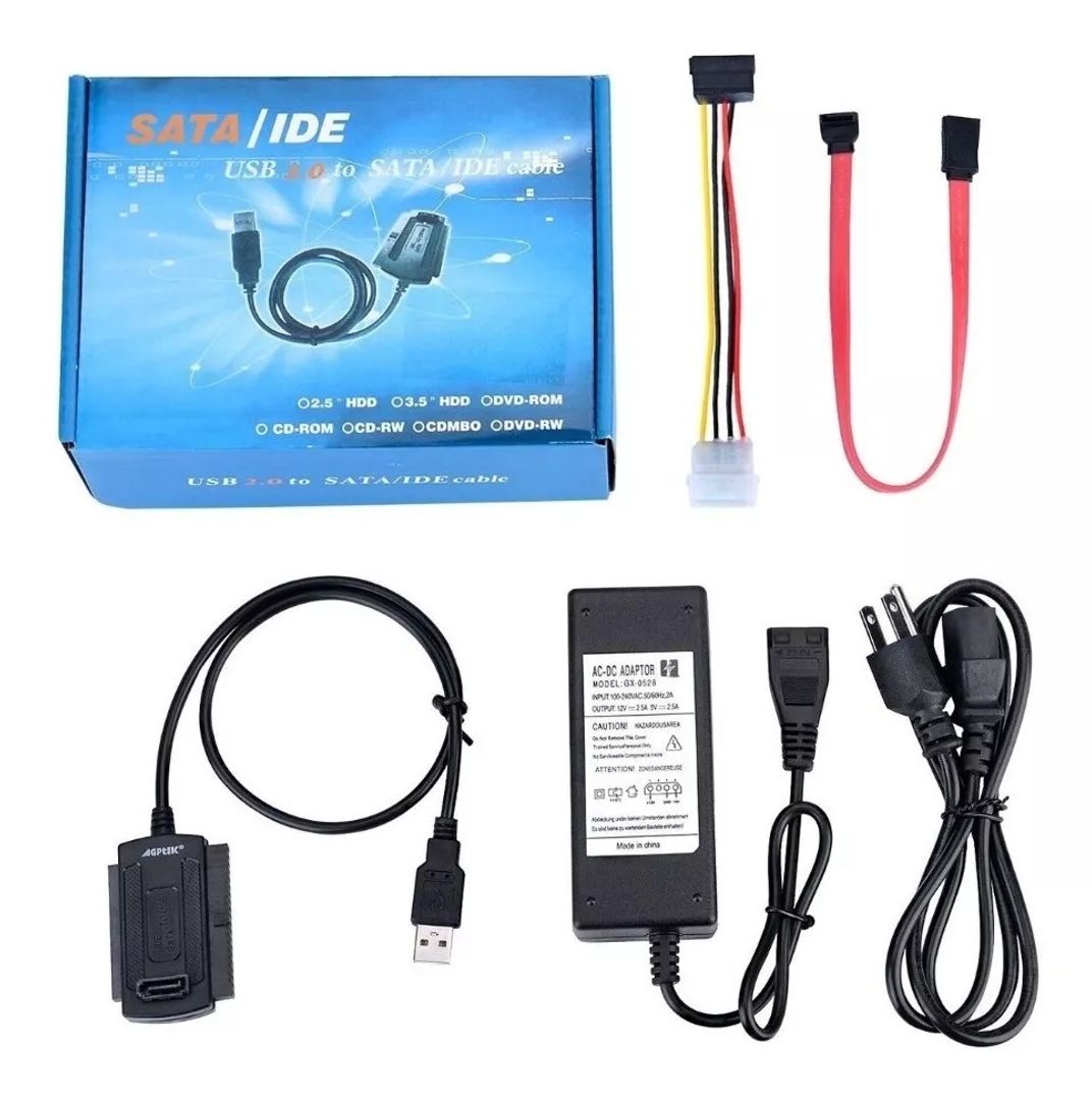 Cable adaptador Disco Duro SATA/IDE a USB 2.0