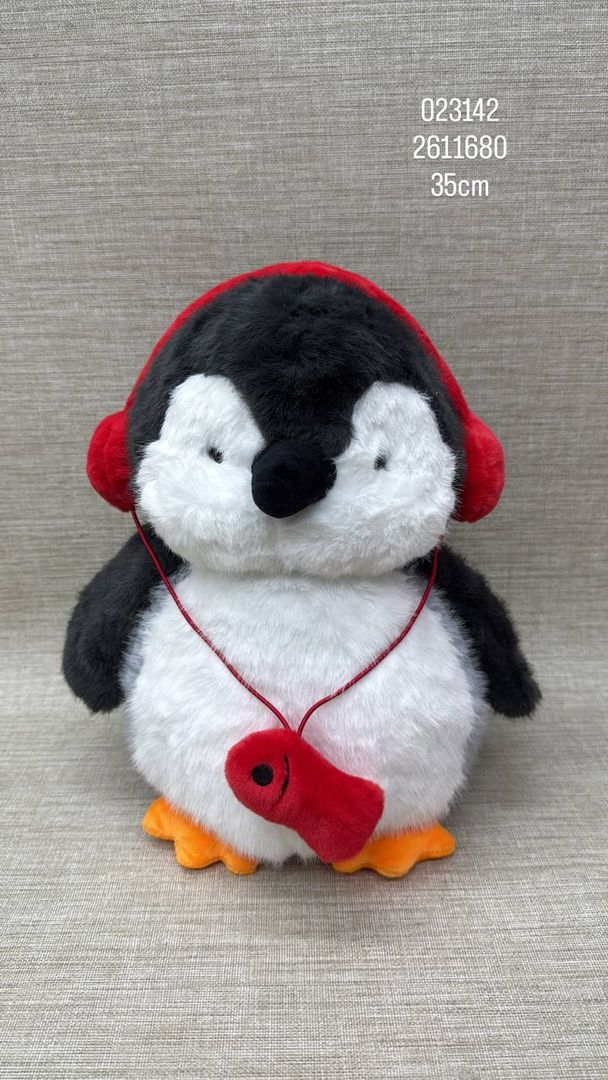 PINGUINO CON AUDIFONOS 35 CM