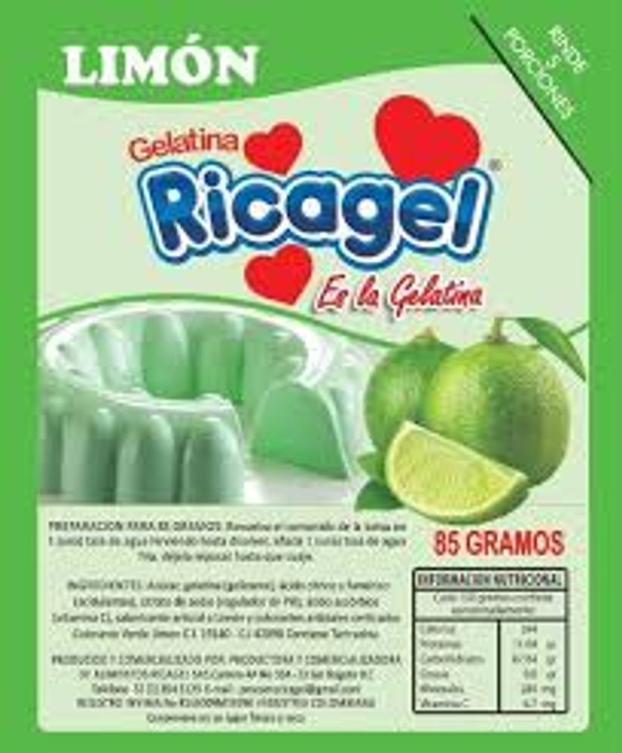 GELATINA RICAGEL LIMON*500G