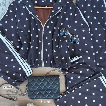 SET CHAQUETA Y PANTALON DOBLE SESGO LATERALES PUNTOS VY3019 - imagen 1