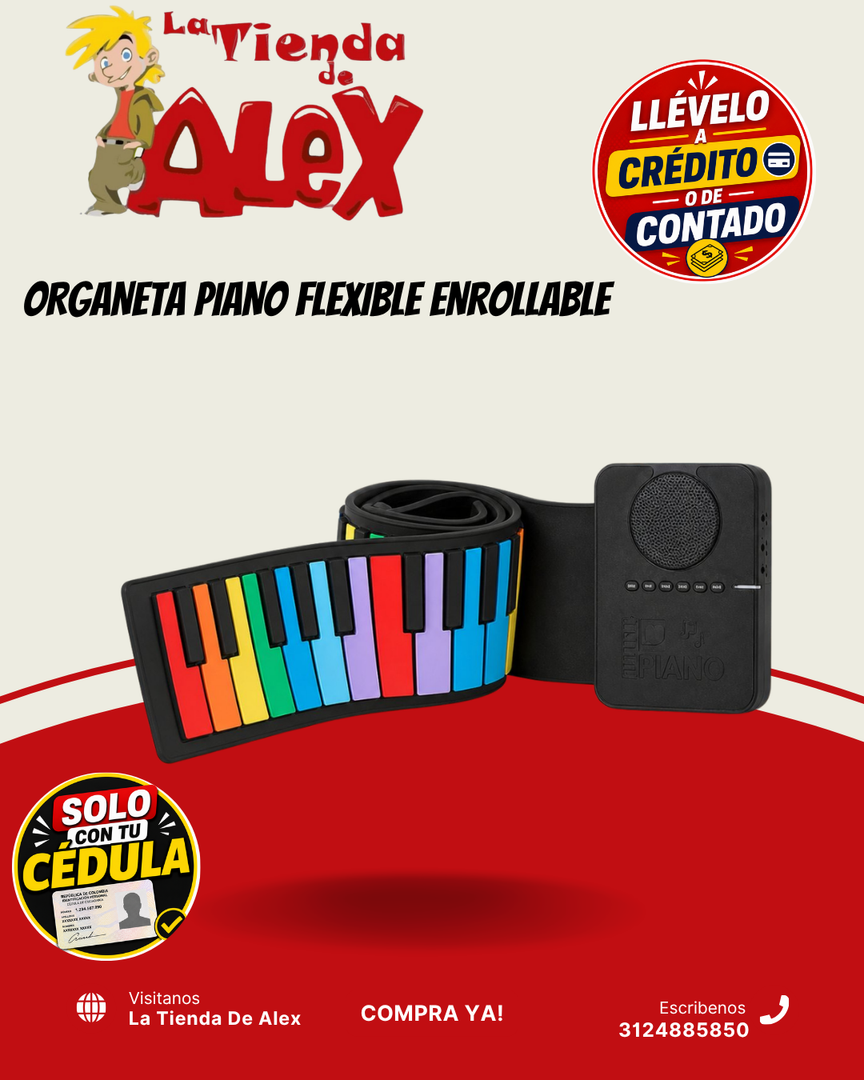 ORGANETA PIANO FLEXIBLE ENROLLABLE