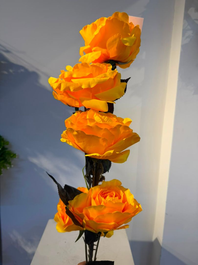VARA GRANDE DE ROSA AMARILLA X 5