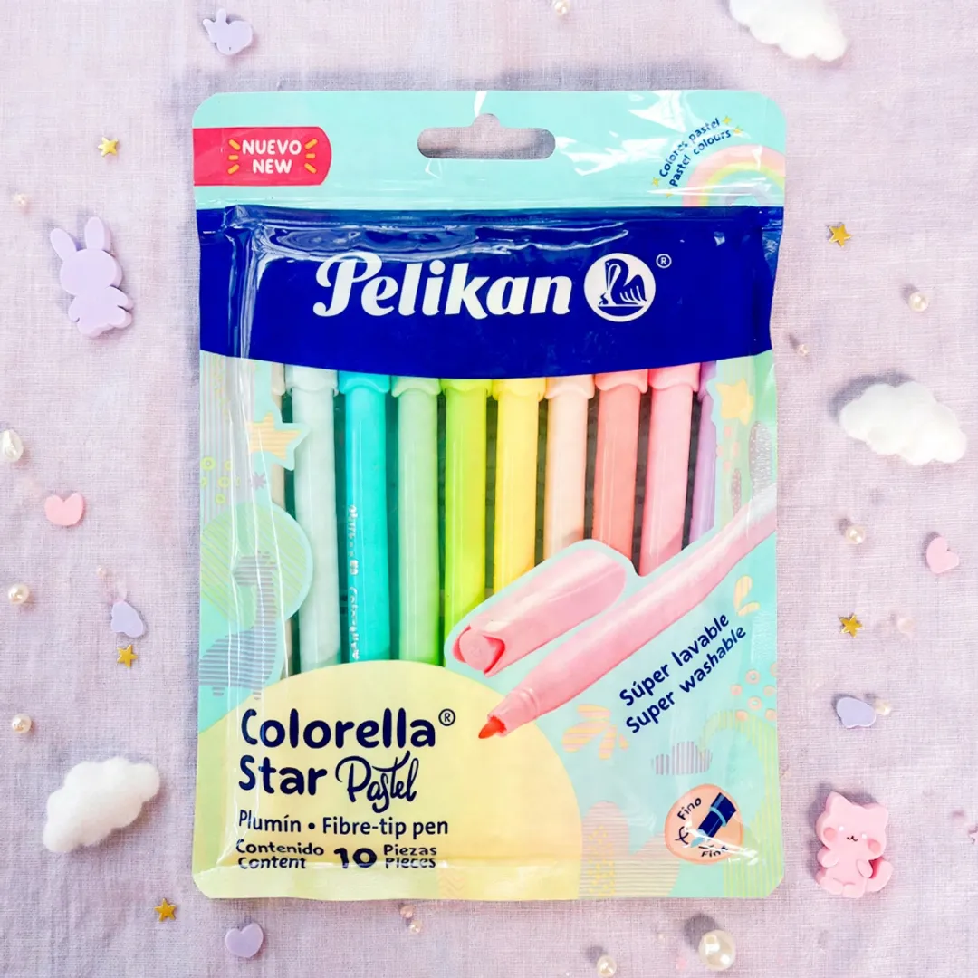 PLUMONES PELIKAN PASTELES COLORELLA STAR X10