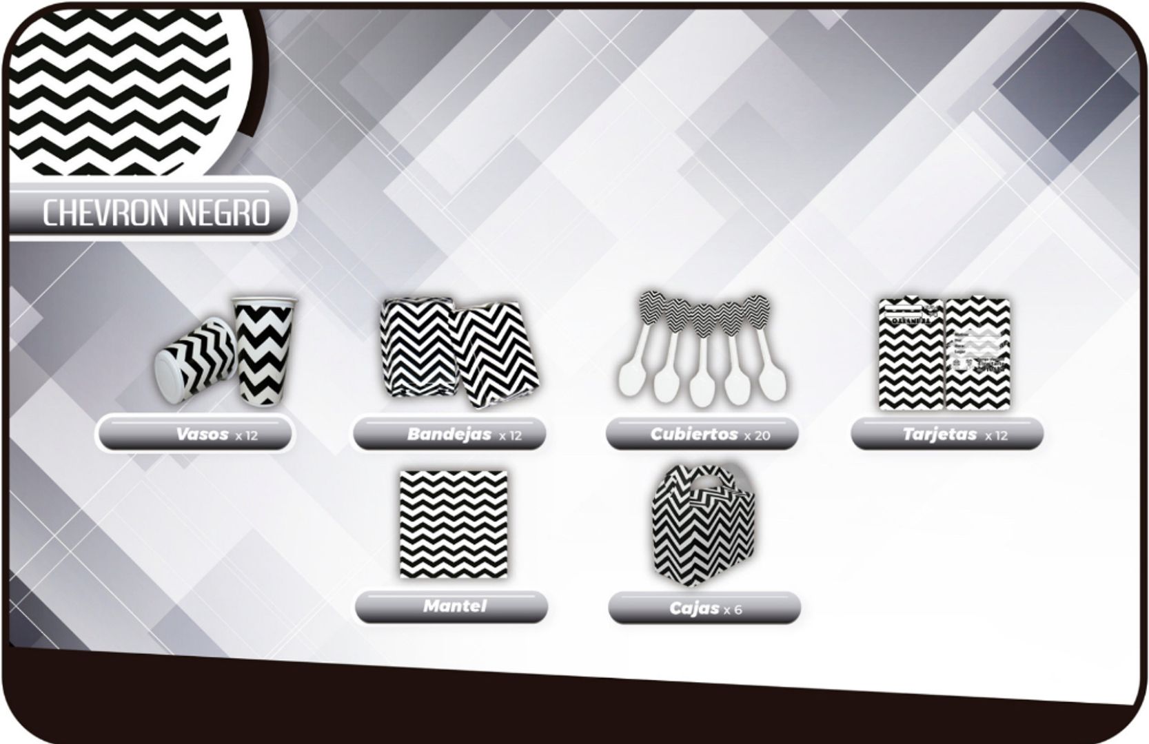 DECORACIÓN CHEVRON NEGRA 