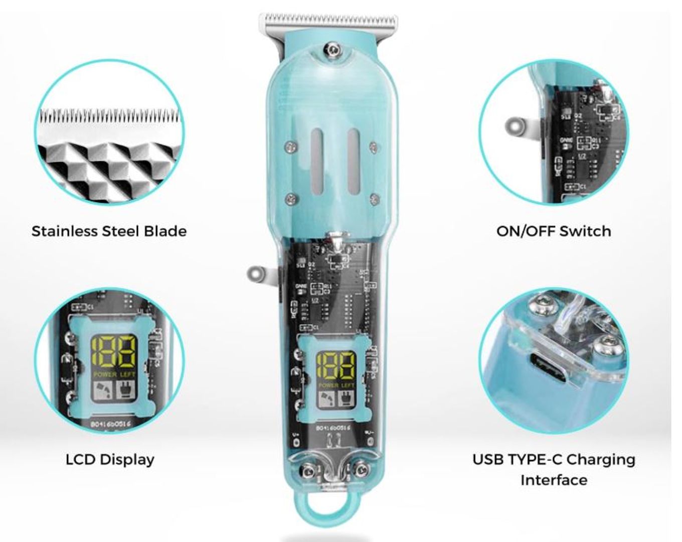 Máquina para motilar digital recargable Shinon