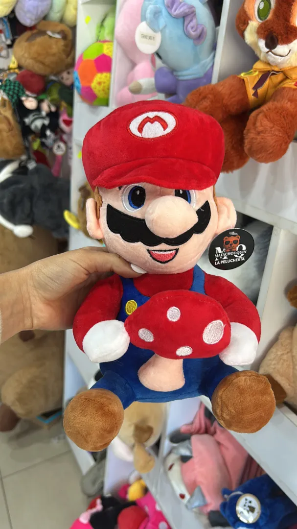 Mario y luigi  con hongo  30cm 
